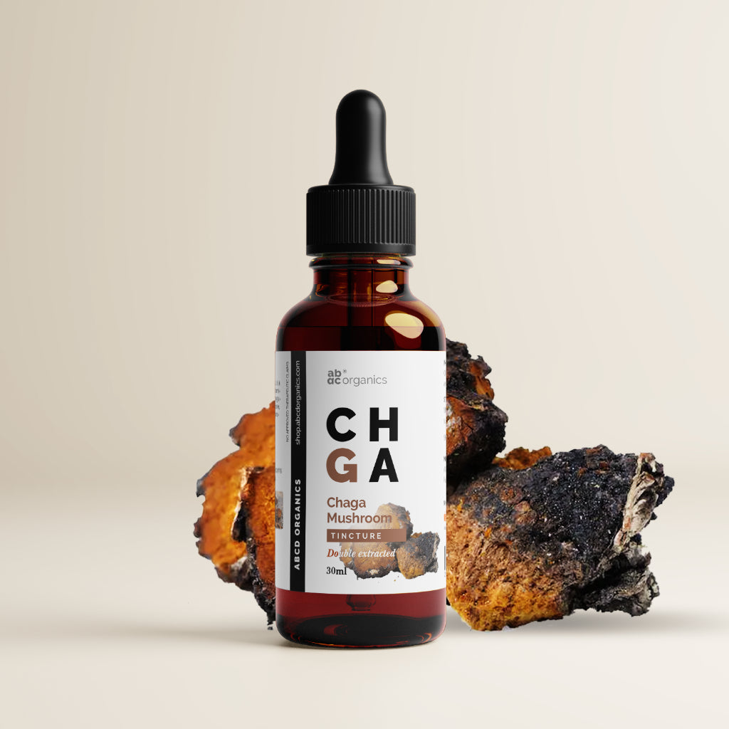 ABCD Organics® Chaga Mushroom Extract Tincture (1:3 Strength Double+ Extract)