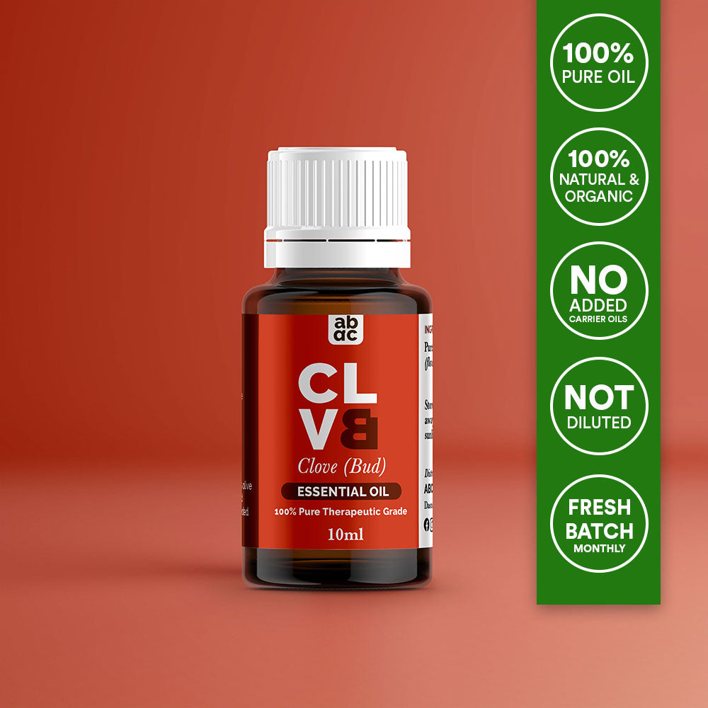 CLVB Pure Clove Oil - Bud Essential 100% Therapeutic + Food Grade - ABCD Organics