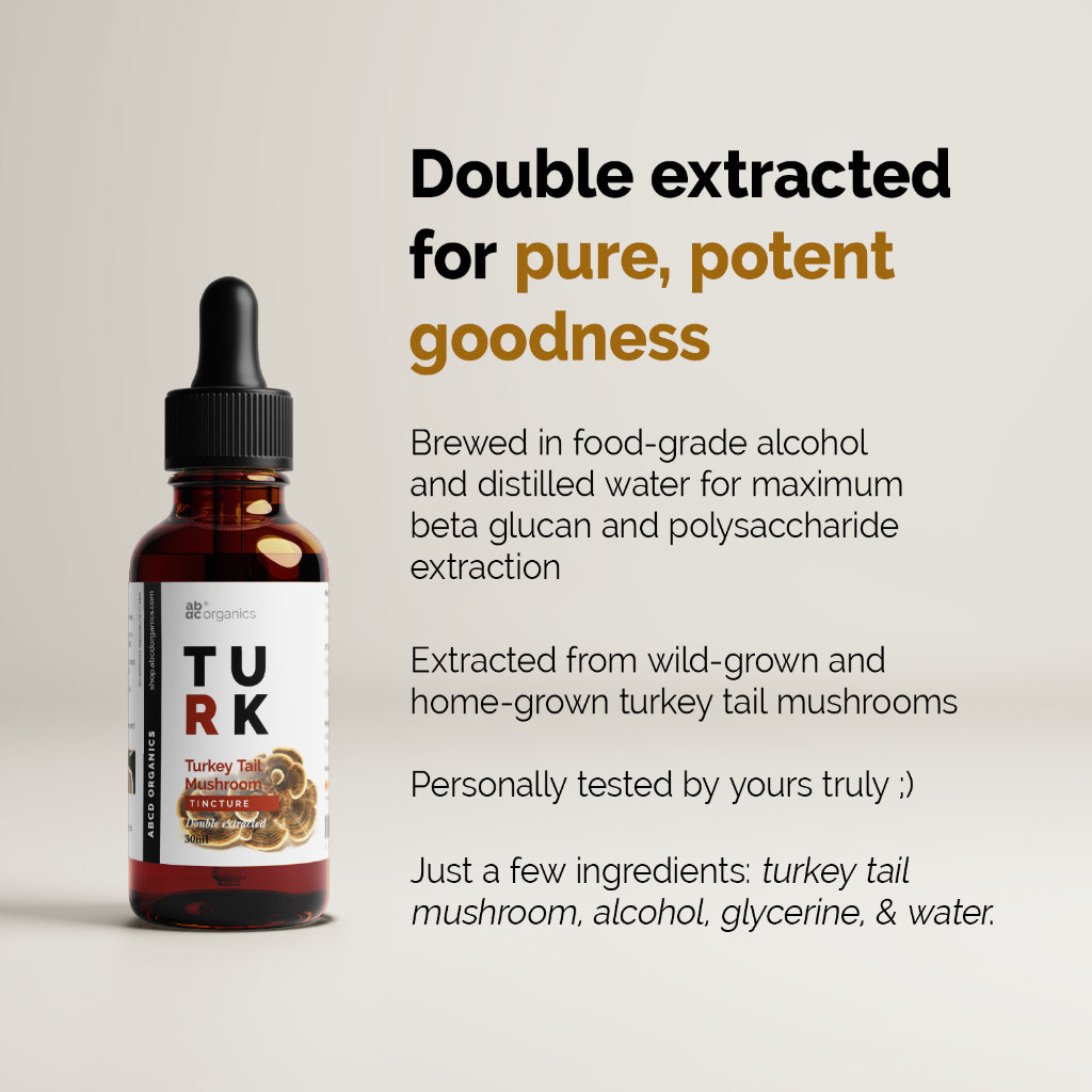 ABCD Organics® Turkey Tail Mushroom Extract (1:3 Strength Double Extracted Tincture)
