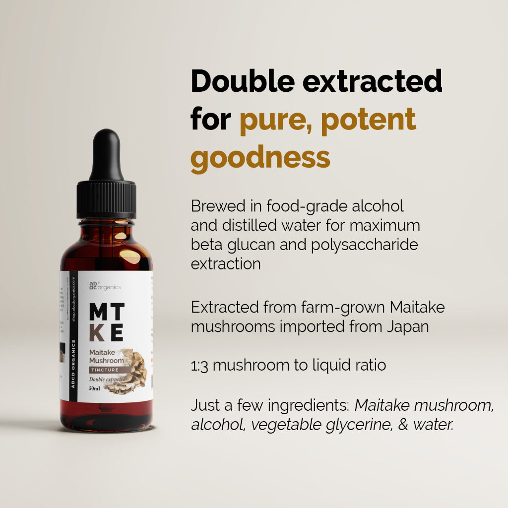 ABCD Organics® Maitake Mushroom Extract Tincture  (1:3 Strength Double Extracted Tincture)